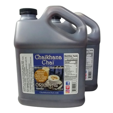Chaikhana Chai Original-Vanilla concentrate in 75 oz. containers sold as a 2 pack 